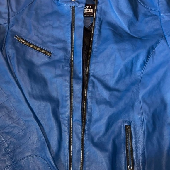 FOG CITY 100% leather moto jacket Large - Picture 3 of 3